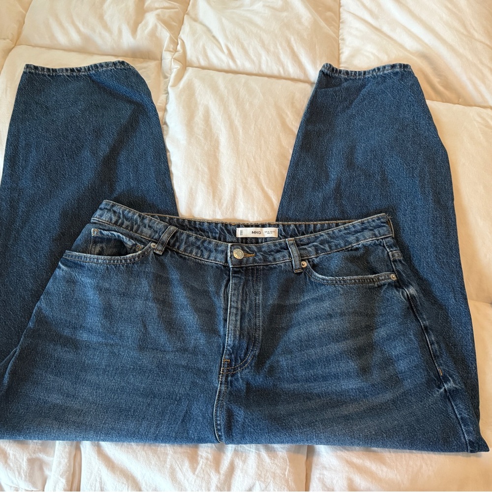 Mango Classic Blue Denim Jeans Tapered MNG size 14